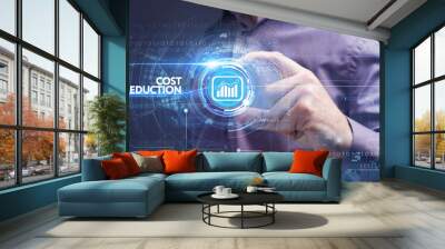 business, technology, internet and network concept. young busine Wall mural