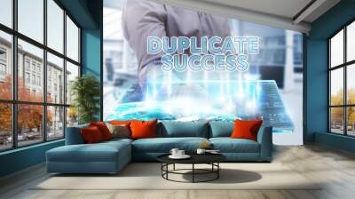 Business, Technology, Internet and network concept. Young busine Wall mural