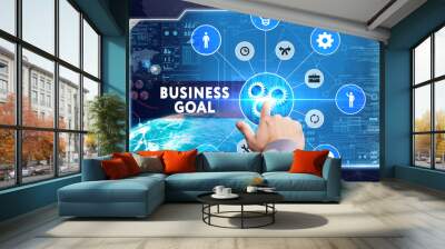 Business, Technology, Internet and network concept. Young busine Wall mural