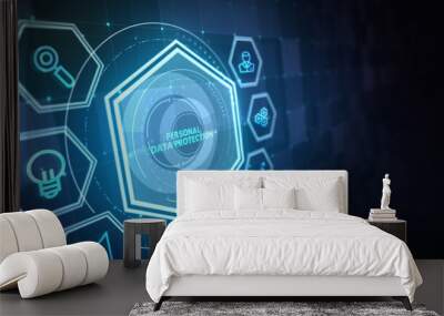 Data protection privacy concept. Personal data protection. 3d illustration Wall mural