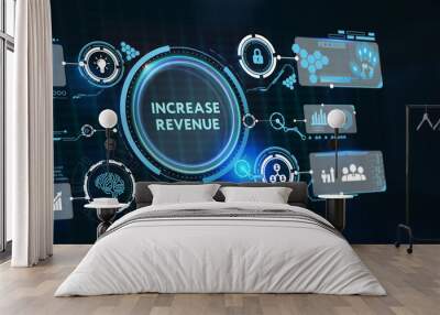 Increase revenue concept. Business, Technology, Internet and network concept. 3d illustration Wall mural