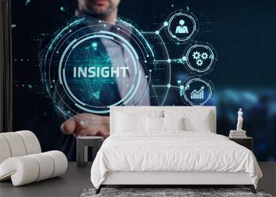 INSIGHT inscription, successful business concept. Business, Technology, Internet and network concept Wall mural