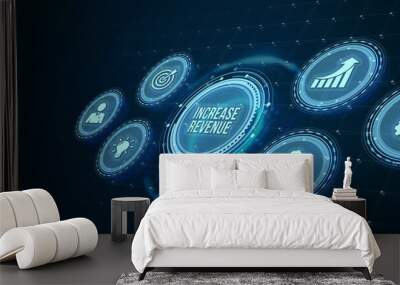 Internet, business, Technology and network concept. Increase revenue concept. 3d illustration. Wall mural