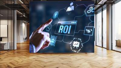 Internet, business, Technology and network concept. ROI Return on investment financial growth concept Wall mural