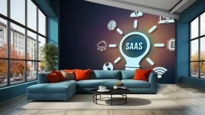 Internet, business, Technology and network concept. Software as a Service SaaS. Software concept. 3d illustration. Wall mural