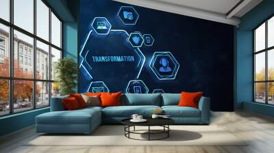 Internet, business, Technology and network concept.Business Transformation. Future and Innovation Internet and network concept. 3d illustration. Wall mural