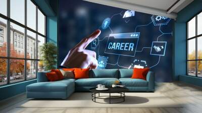 Internet, business, Technology and network concept.Coach motivate to career growth. Personal development, personal and career growth. Potential concepts Wall mural