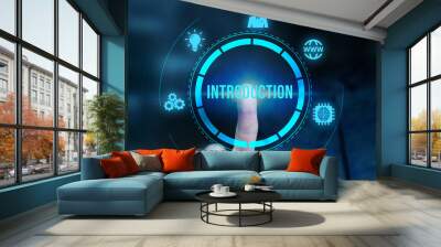 Internet, business, Technology and network concept.The concept of business, technology, the Internet and the network. virtual screen of the future and sees the inscription: introduction Wall mural