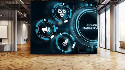 Online marketplace e-commerce internet shopping business concept Wall mural