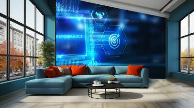 Performance indicator business finance concept. Business, Technology, Internet and network concept.  3d illustration Wall mural