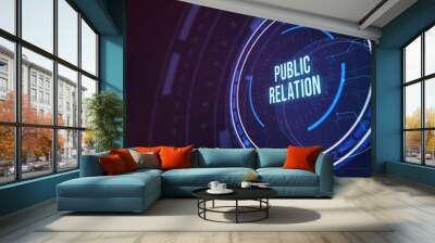 PR Public relations concept. Communication advertising marketing strategy. 3d illustration Wall mural