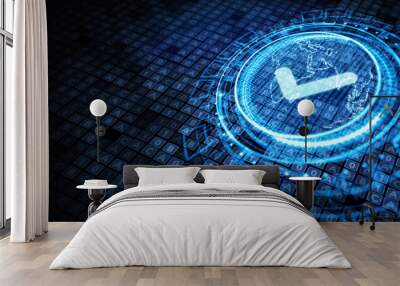 Standard quality control. Certification. Business, technology, internet and networking concept. Wall mural