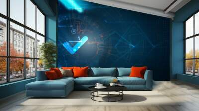 Standard quality control. Certification. Business, technology, internet and networking concept. Wall mural