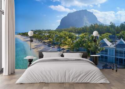 Mauritius island drone photo Wall mural