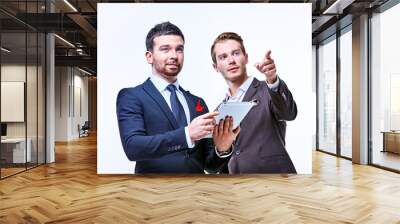 two businessmen in the negotiations at the meeting Wall mural