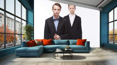 Two young businessmen on meeting Wall mural