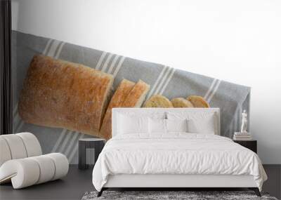 italian ciabatta bread, food closeup, fresh homemade bread Wall mural