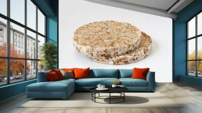 rice cakes isolated on white background, grain crispbreads Wall mural