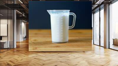 Jug of milk, milk, puppy milk, kitten milk, goat milk, measuring cup, ml, milliliter, measuring. Wall mural