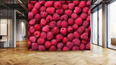 Ripe raspberry background Wall mural