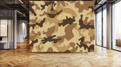 Camouflage military background seamless pattern. Wall mural