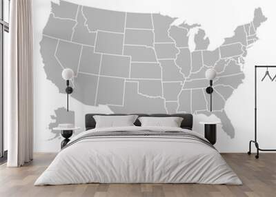 United States of America with the State of Hawaii selected. Map of the USA vector illustration Wall mural