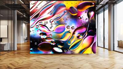 Abstract liquid background. Colorful textured bubbles  Wall mural