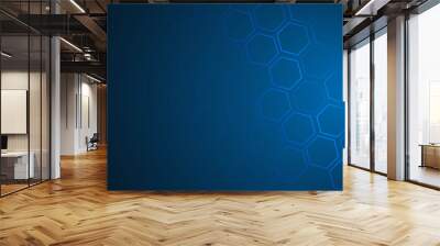 Abstract background with geometric shapes and hexagon pattern. Vector illustration for medicine, technology blue vector design Wall mural