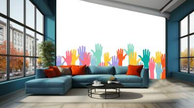 hands of different colors cultural and ethnic diversity vector design. Wall mural