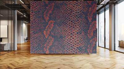 background texture of snakeskin in vibrant color Wall mural