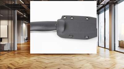 knife for camping and hunting in a plastic case on a white background. cutting tool. isolated object Wall mural