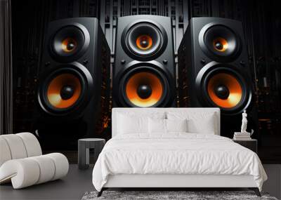 modern stereo audio speakers for listening to music. wideband sound system. professional audio frequ Wall mural