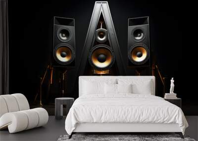 modern stereo audio speakers for listening to music. wideband sound system. professional audio frequ Wall mural