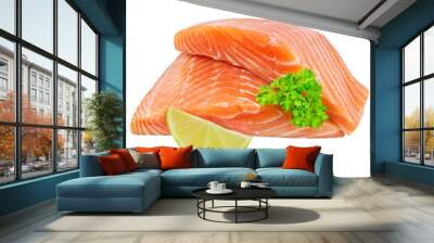 Lachs Filet Steak und Hintergrund transparent PNG cut out Wall mural