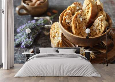 Italian cookies: almond and lavender cantuccini Wall mural