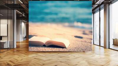 Bible on the wooden floor to pray most High God  Wall mural