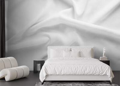 Pattern texture  crumpled white fabric background Wall mural