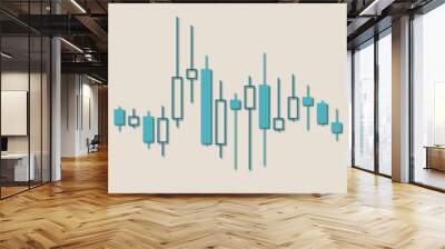 Stock graph icons  On  Vector illustration On White background Wall mural