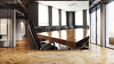 Modern meeting room with solid wood table Wall mural