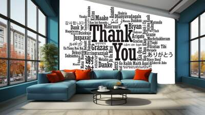 Thank You Word Cloud in vector format Wall mural