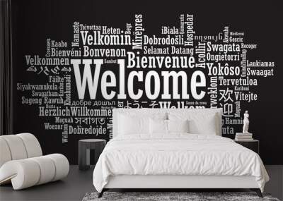 Welcome Word Cloud illustration in vector format Wall mural