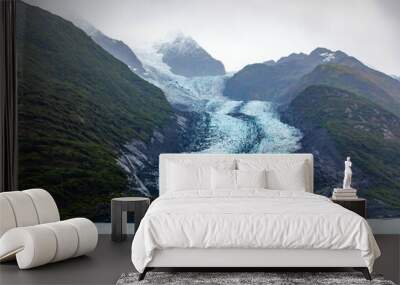 Glaciers of Alaska on the top of the mountains Wall mural