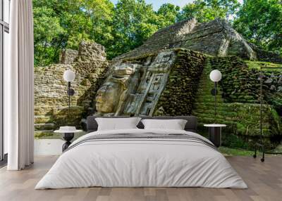 Lamanai archaeological reserve mayan Mast Temple in Belize Wall mural