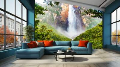 Scenic view of world's highest waterfall Angel Fall in Venezuela Wall mural