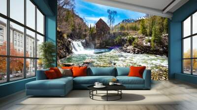 Waterfall at Old Crystal Mill White river national forest Colorado Wall mural