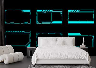 abstract frames technology futuristic interface hud vector design for ui games. Wall mural