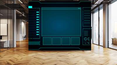 Blue abstract Technology Interface hud on black background vector design. Wall mural