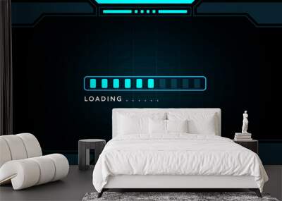 game loading on monitor technology concept design. Wall mural