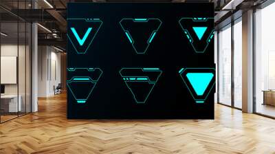 Triangle shape abstract geometric technology future interface hud. Wall mural