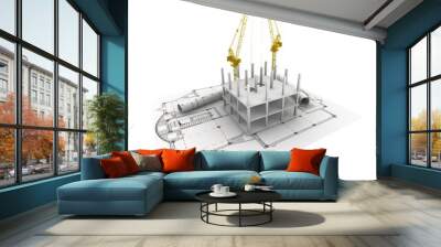 3D plan drawing Wall mural